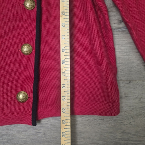 LRL Ralph Lauren Red Black Gold RL Buttons Sweater Military Sgt Peppers - Picture 10 of 12